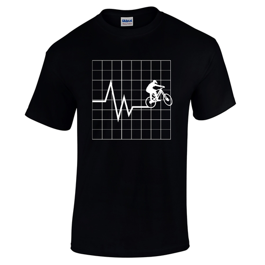 Mountain Bike Mtb Gifts Accessories Heartbeat T Shirt Top Funny Biking Clothing For Men