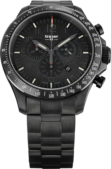 Traser H3 Watch P67 Officer Pro Chrono Black PVD Bracelet
