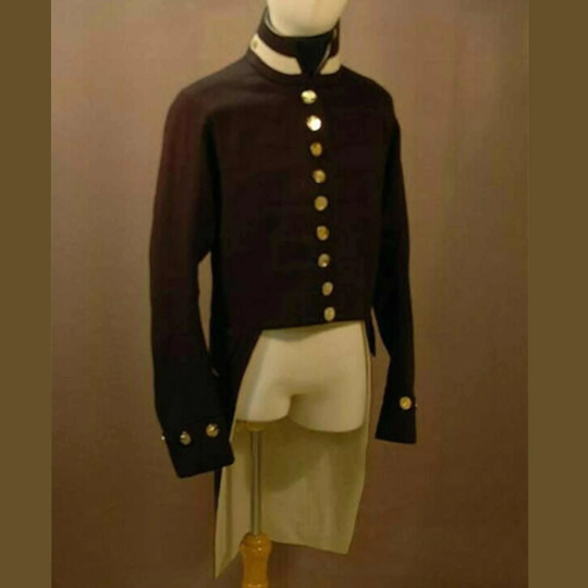 New British Black Reproduction Of Royal Navy Officer's Coat, Men's Wool Custom Fit Tailcoat Worldwide Expedited Shipping