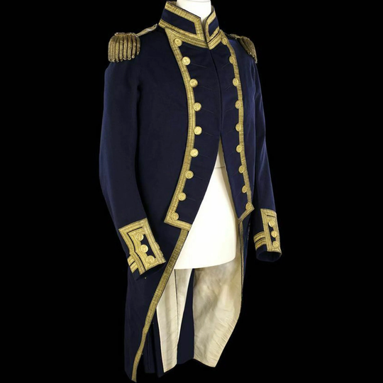 New Navy Blue Regency Military Uniform Men's Jacket , Admiral Coat, Regency Uniform, Navy Blue Uniform Worldwide Expedited Shipping