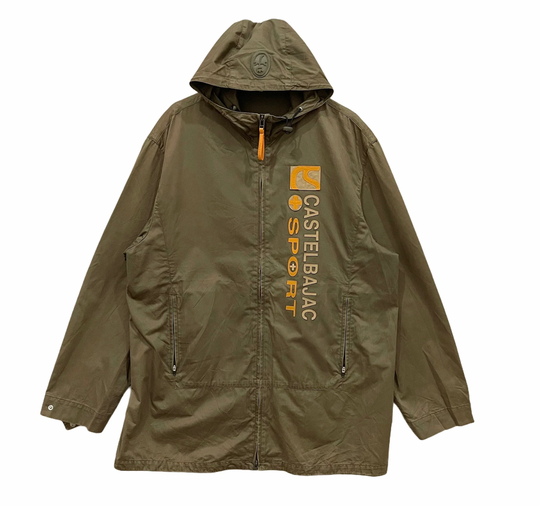 Vintage Jean Charles De Castelbajac Sport Size 4 Big Spell Out Jacket Windbreaker Hoodie Army Green Colour