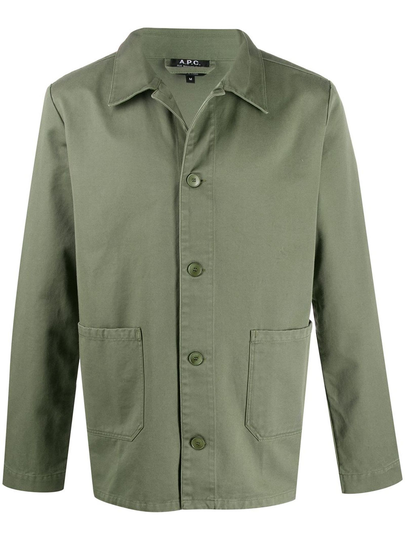 A.P.C. Military Green Cotton Shirt Jacket
