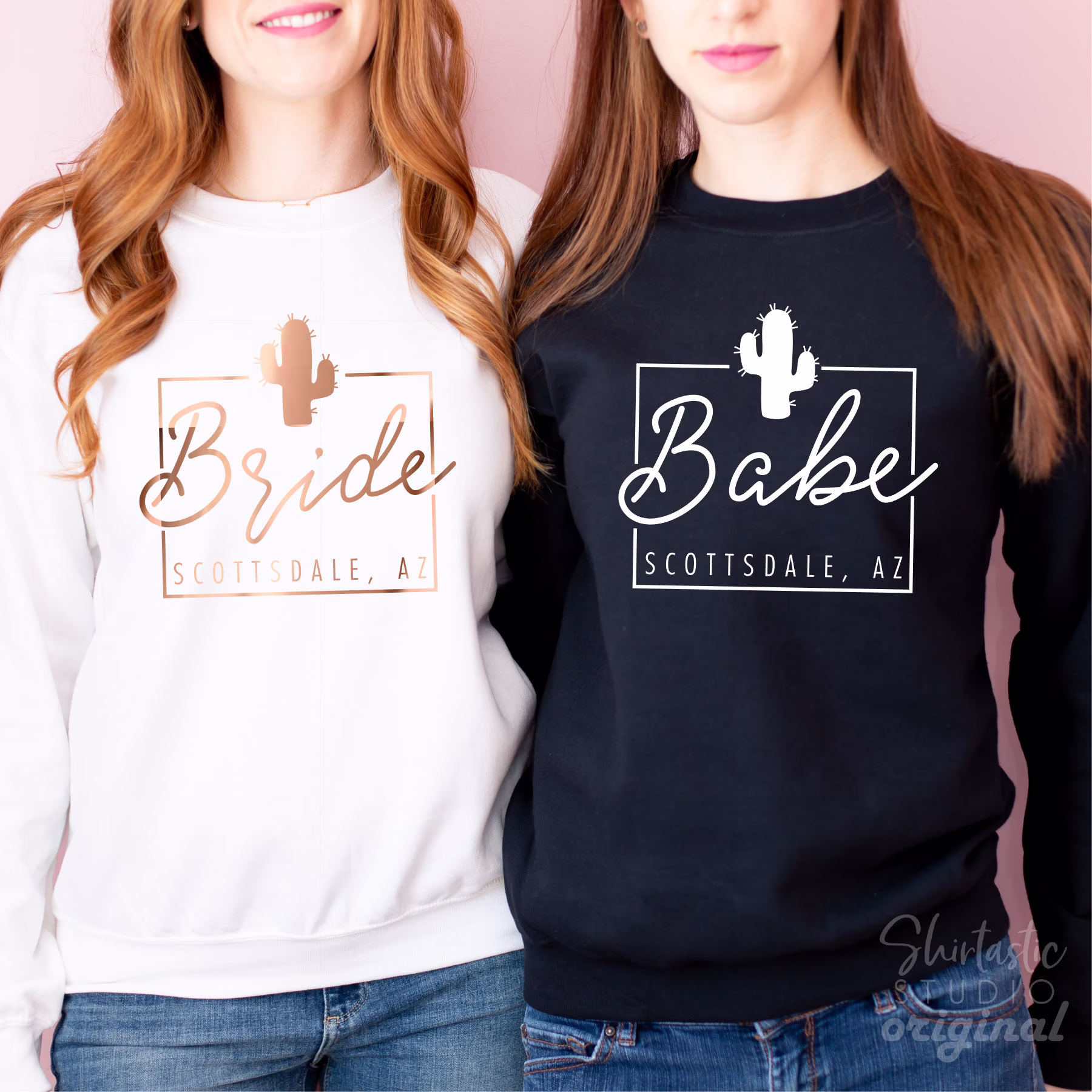 Bachelorette Party Sweatshirts - Scottsdale -Unisex Crew Neck Sedona Cactus Western Trip Gift