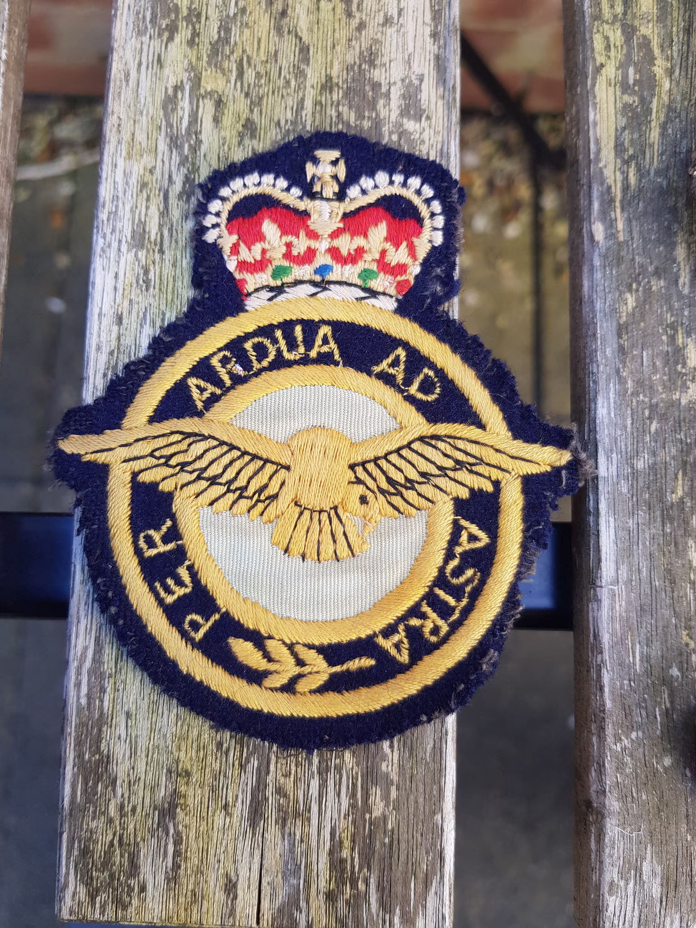 Vintage Ww1 Ww2 Raf Badge Patch Original Piece Military Cloth Cap Item War British Air Force