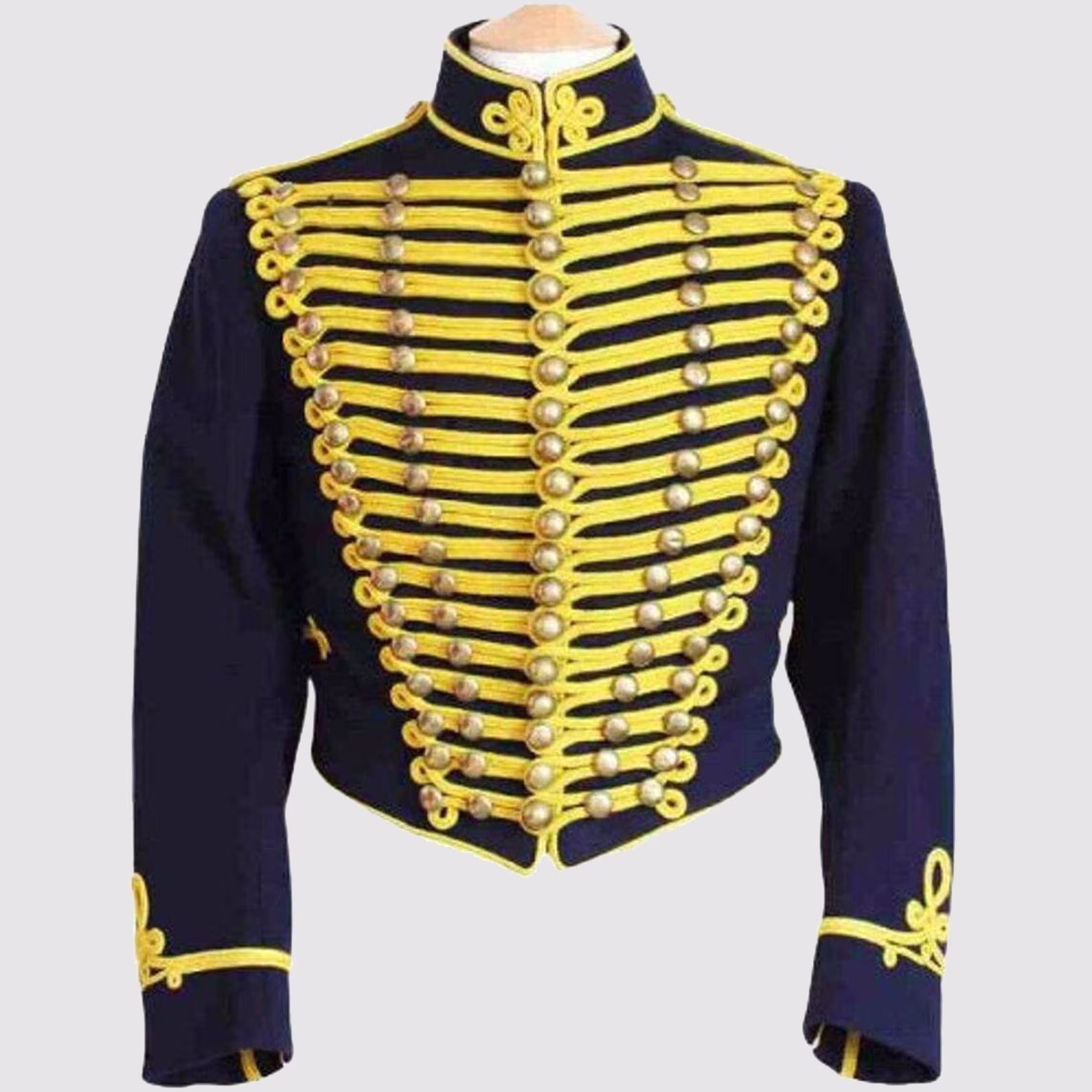 Navy Blue Military Jacket Men's Napoleonic Hussars Tunic Uniform For Men & Women | Chest Size 34" To 54