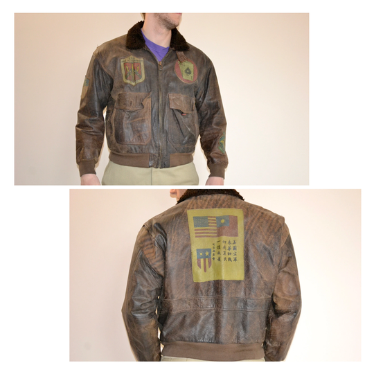 Vintage Ryan Leatherwear Jacket Size Medium Large Vtg Brown Leather Aviator Jkt Patched Sz 38 | Schott, Army Military Field, Usaf, Raf
