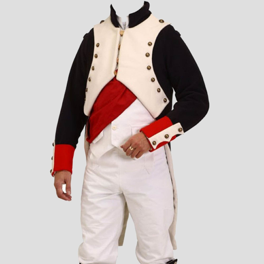 New Black & White Napoleonic Uniforms Jacket Tunic Steampunk Military Uniform Wool Hussar Worldwide Expedited Shipping