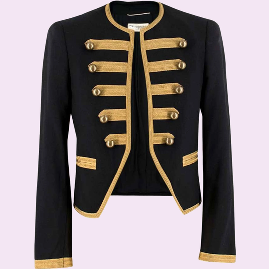 Women's Wool Embroidered Officer Jacket, Ladies Hussar Jacket With Military Grade Material