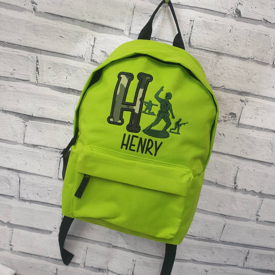 Personalised Toddler Backpack, Embroidered Army Rucksack, Soldier Design Nursery Bag, Camo School Unisex, Boy, Girl