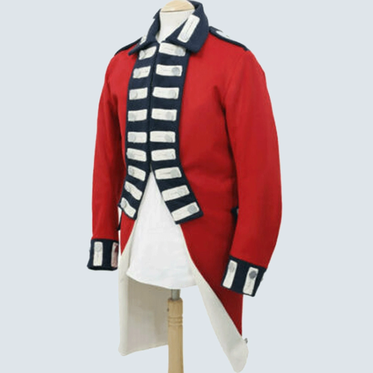 Christmas Gift New Men's Military's Red & Navy Blue Full Length Coat, Fashion Hussar Jacket Worldwide Expedited Shipping