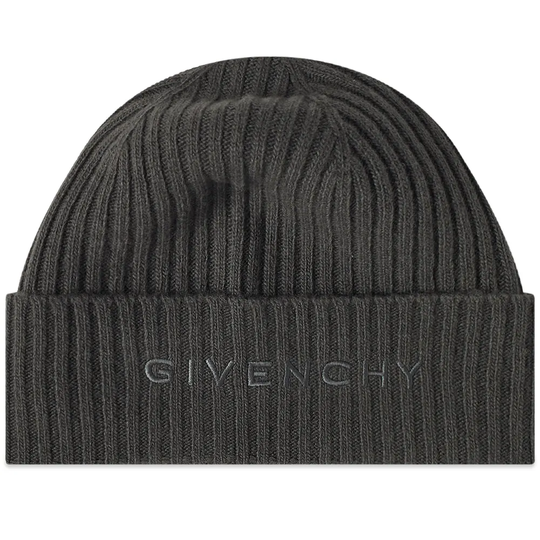 Givenchy Ribbed Logo Beanie Military Green