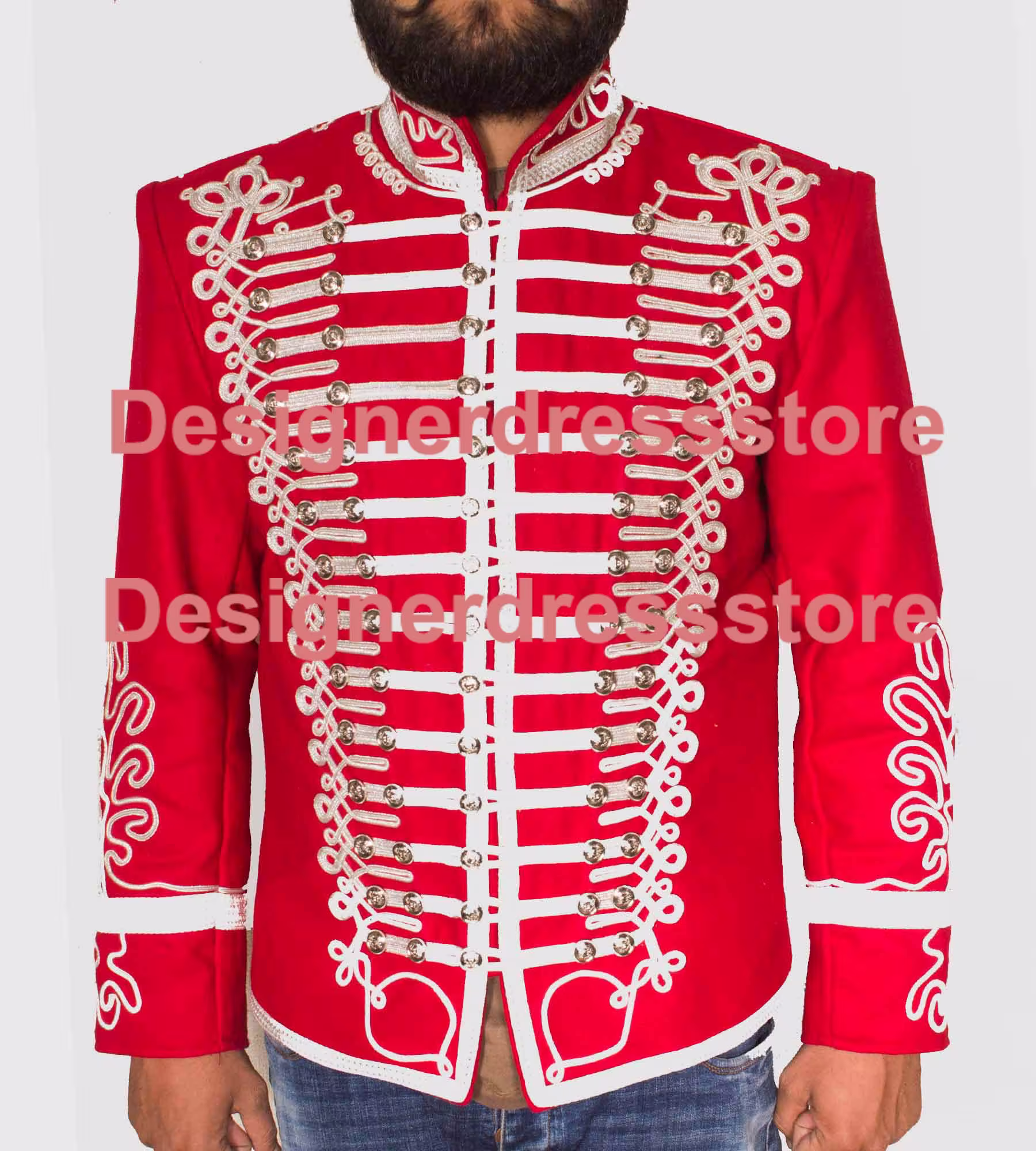 Napoleonic Uniforms - New Hussar Uniform Military Style Tunic Pelisse Jimmi Hendrix Jacket Steampunk Jacket