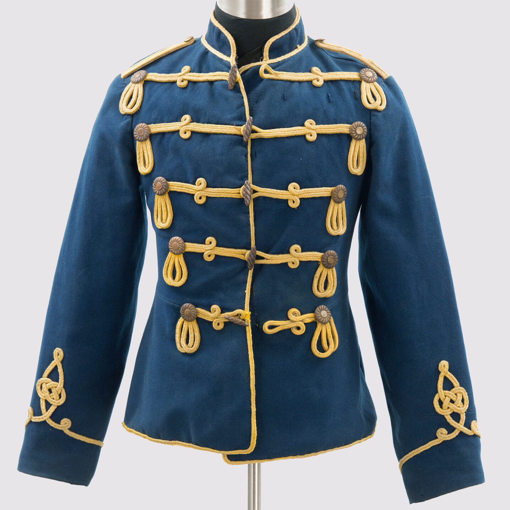 Men's Blue Imperial Prussia Hussar Office Tunic Military Jacket, Fashion Jacket