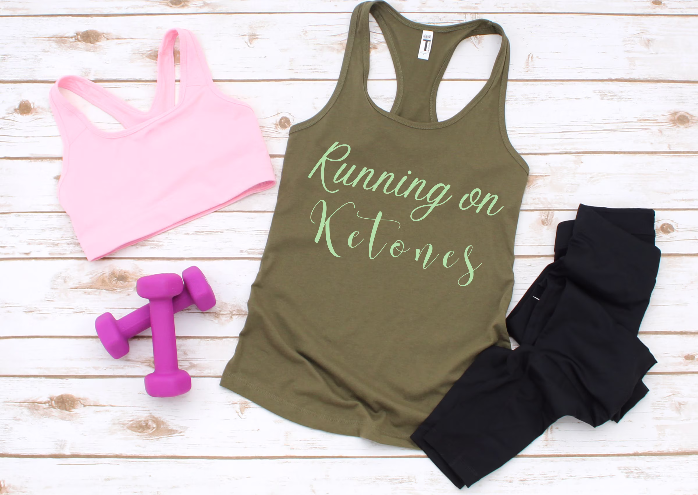 Keto Tank Top, Workout Shirt For Women, Running On Ketones, Funny Fitness, Gym Top