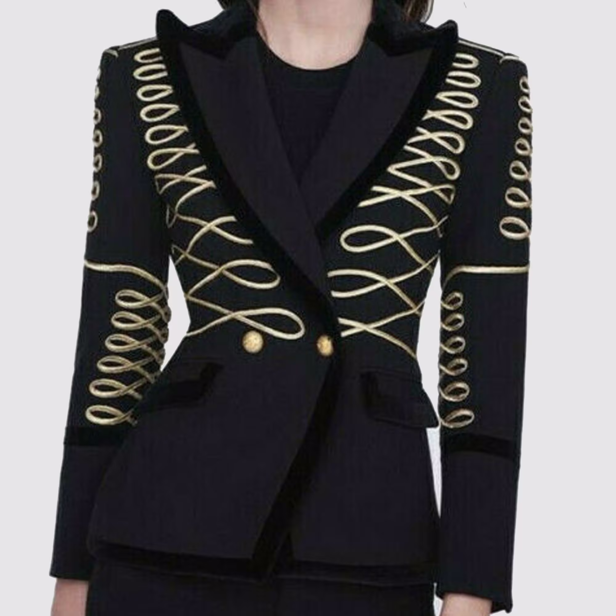 New Blazer Black Military Hussar Ladies Jacket, Ladies Fashion Jacket