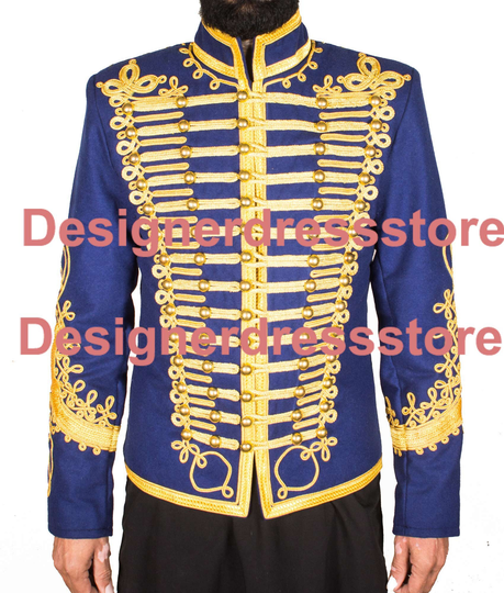 New Napoleonic Hussar Uniform Miltary Style Tunic Pelisse Jimmi Hendrix Jacket Steampunk Military Leather Hussar Jacket