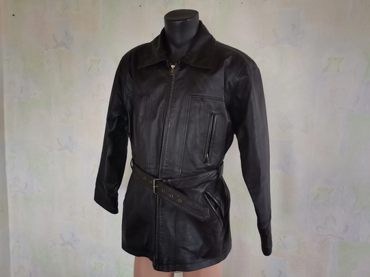 Size 38/M, Retro Bikers Belted Jacket, Jofama Real Leather Made For Norway, Military Men's Gift, Gift For Him