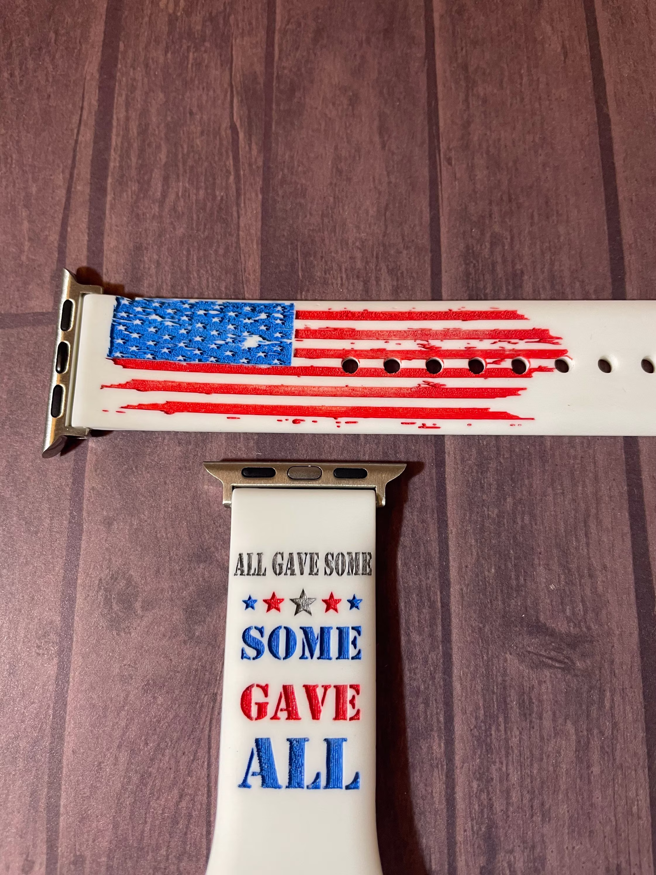 Smartwatch Silicone Bands, Military Watch Band, 42/44mm, 38/40mm, All Gave Some, Patriotic, American Veteran