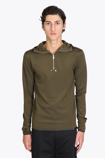 1017 ALYX 9SM Hooded Zip Top Military green viscose hooded top - Hooded zip top