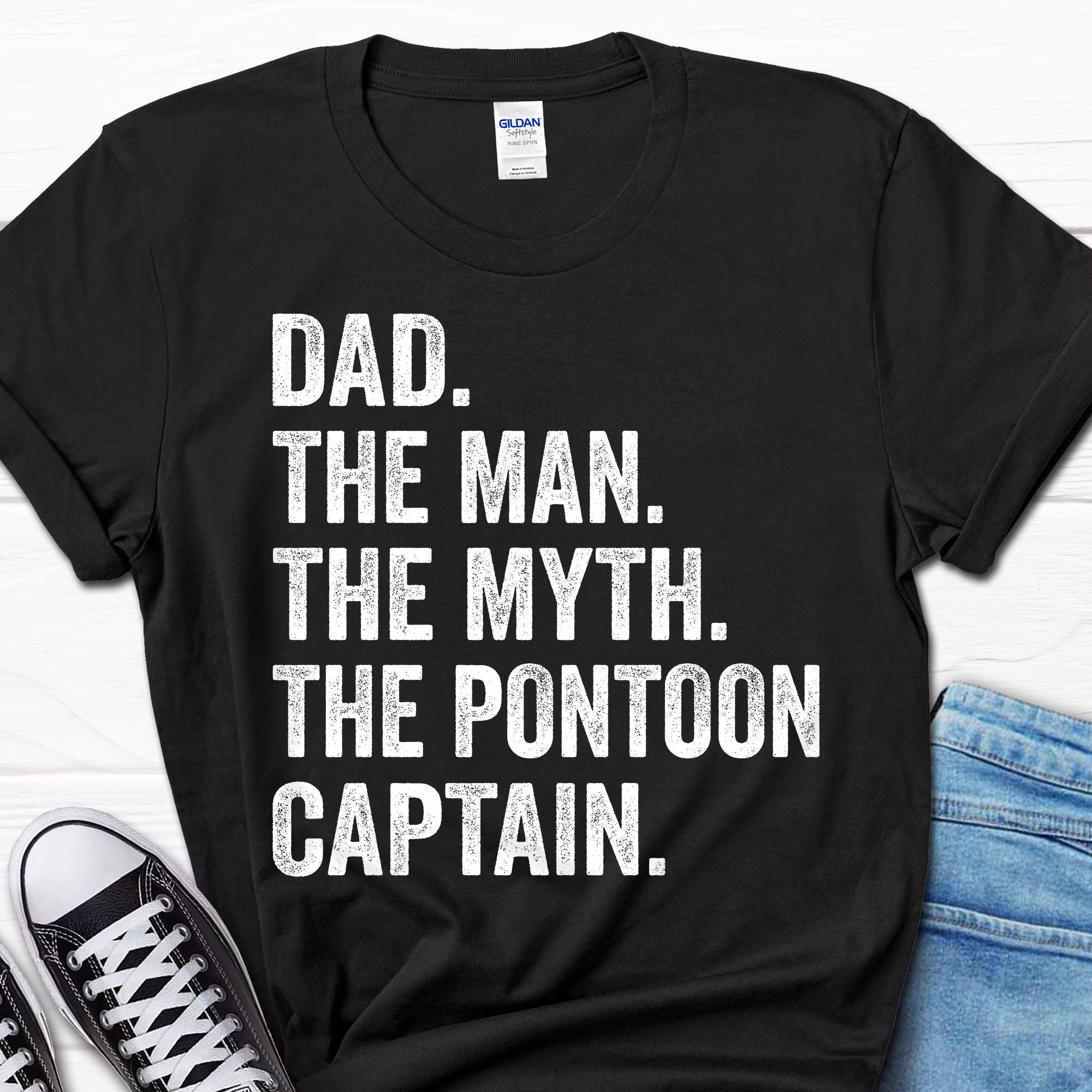 Dad The Man Myth Pontoon Captain Shirt, Funny Tee For Dad, Boat Gifts Father's Day Sailing