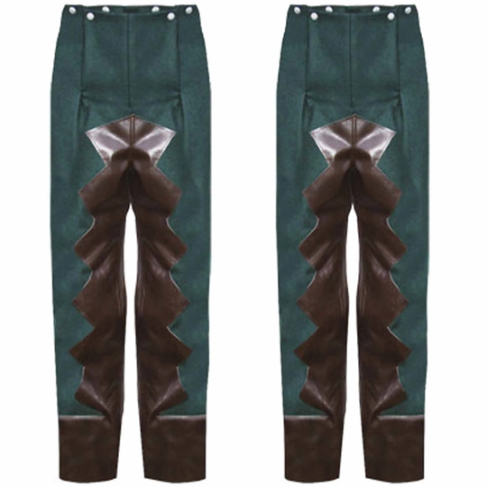 New Riffle Green Wool Trouser Burgundy Leather , Military Grade Trousers, Breeches, Mens Trousers With Expedited Shipping