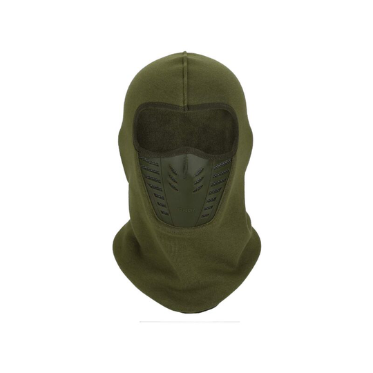 Military Green Balaclava - Multifunction Face Mask with Mesh Breathable Silicone Mesh Panel Windproof Fleece Neck Panel,Winter Helmet Hat for Adult