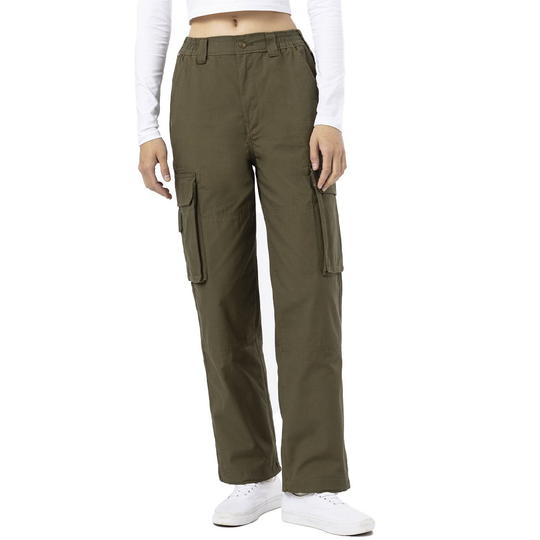 Dickies Comba Elasticated Cargo Pants Green 24 Woman