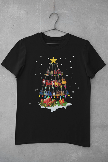 Guitar Xmas Tree Funny Christmas T Shirt Xmas Festive Gift For Guitarist G10