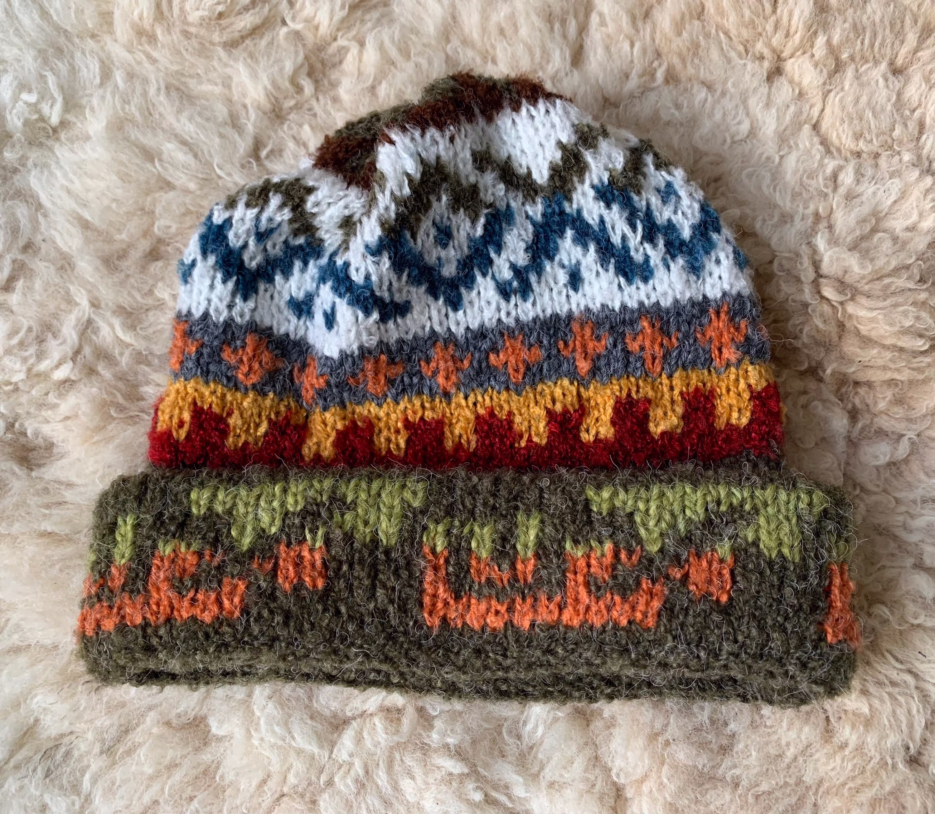 Green Alpaca Wool Hat, Slouch Winter Beanie, Warm Knitted Hat For Her Him