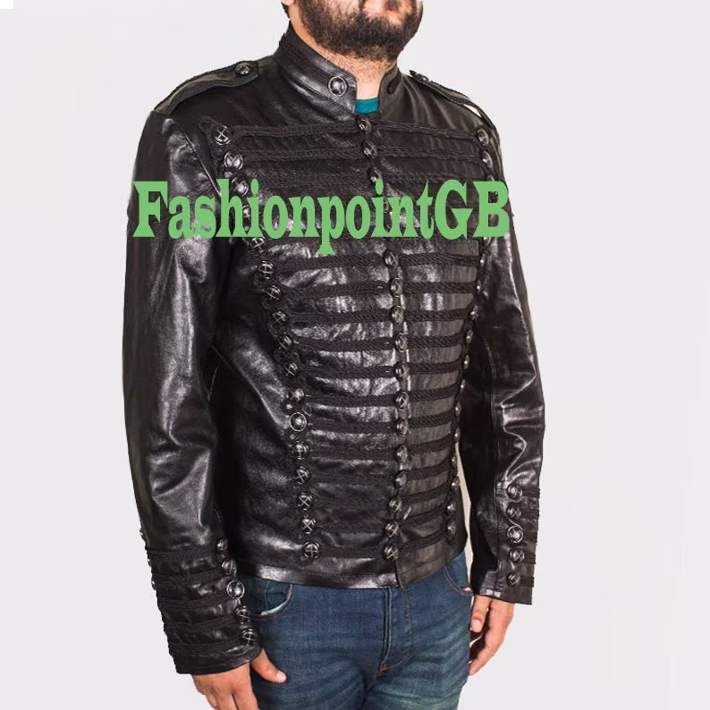Mens Leather Hussar Jacket Steampunk Military Uniforms Military Jackets For Sale Steampunk