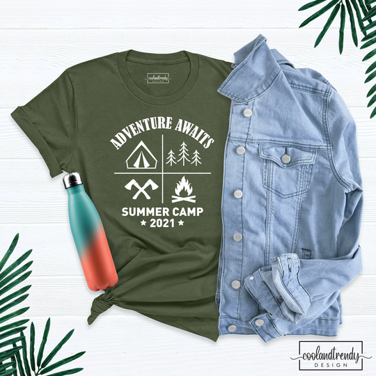 Adventure Awaits Summer Camp Shirt, Hiking Camping Await T-Shirt, Hike Shirt
