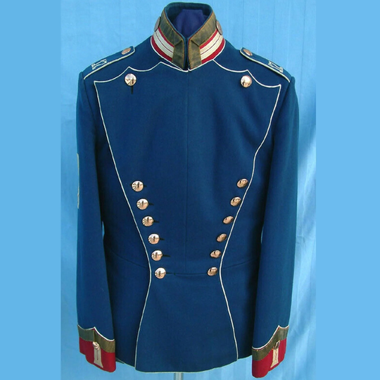 New Men's Blue Saxony Regt No. 17 Military Uniform Jacket, Model 1866 Mens Hussar Jacket