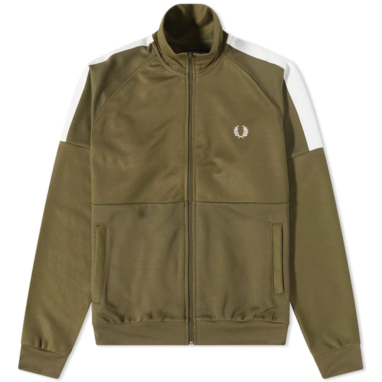 Fred Perry Panelled Track Jacket Military Green
