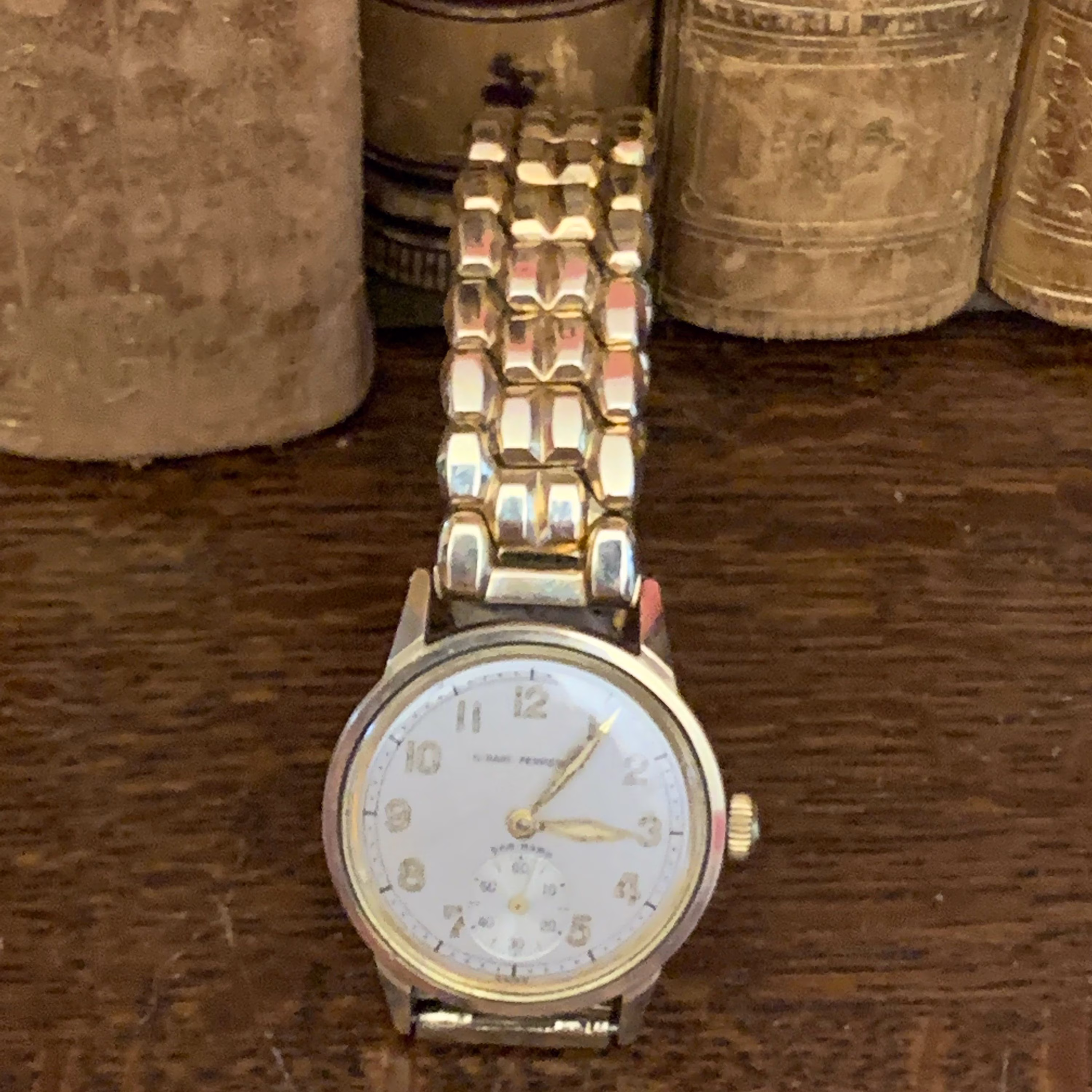 Girard Peregaux Seahawk Wristwatch - 10K Solid Gold Stainless Back Mid Century Ww2 Classic Men's Watch Runs Well