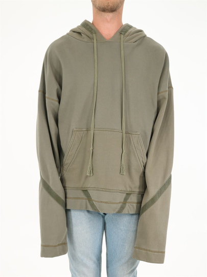Greg Lauren Military Green Oversize Sweatshirt