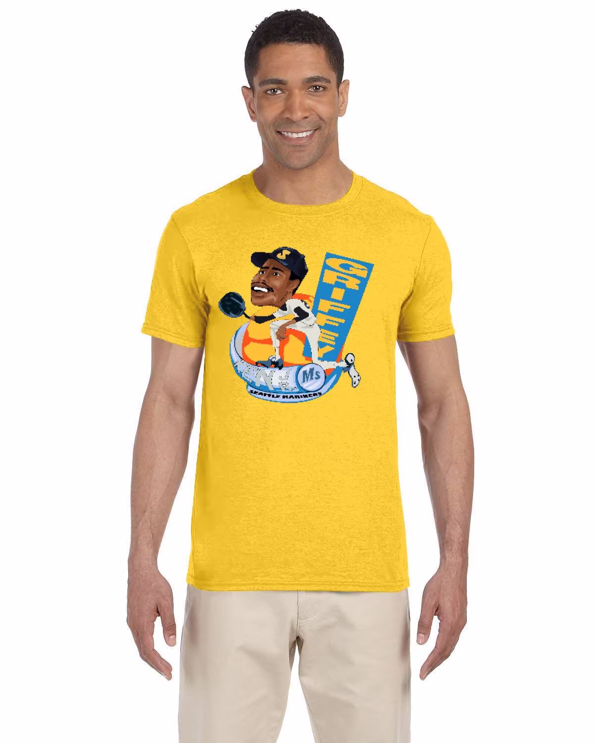 Ken Griffey Jr World Tour Caricature Unisex Tshirt