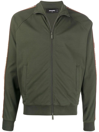 Dsquared2 Military Green Cotton-blend Bomber Jacket