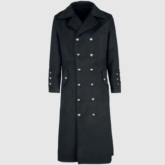 Classic Military Coat , Black Gothic Highwayman Coat, Military Jacket, Braided Mens Jacke