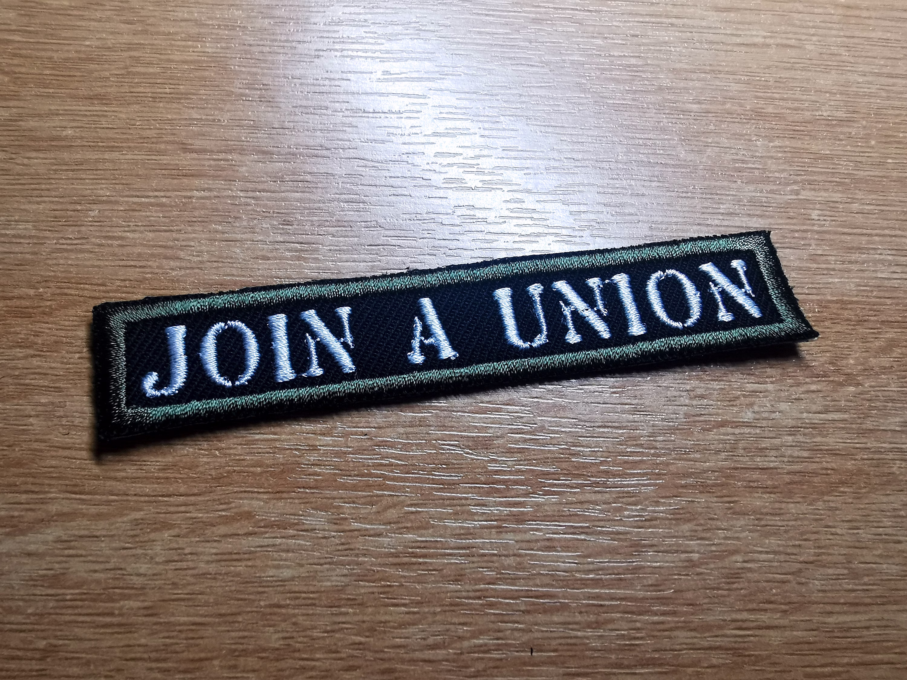 Join A Union Embroidered Stencil Military Green Patch Politics Punk Workers Labour Great Resignation