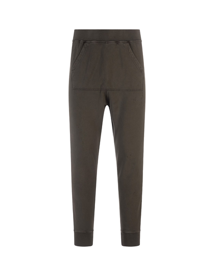 Dsquared2 Military Green Slim Fit Joggers With Logo And Destroyed Effect
