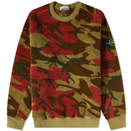 Stone Island Heritage Camo Fleece Sweat Military Green