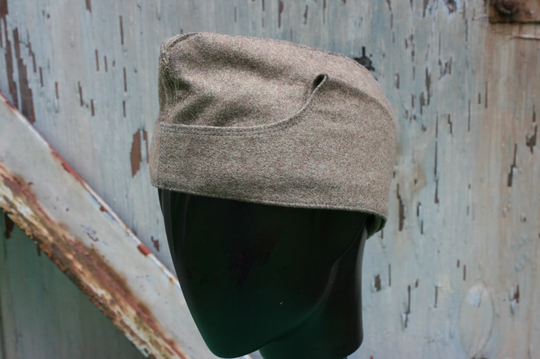 Vintage Military/ Army Hat, Green Wool Cap, Revival/ Reenactment