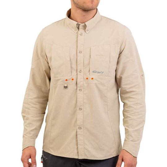 Graff Fishing Shirt 807-ko-cl-10 With Upf50 Sun Protection Beige 2XL Man