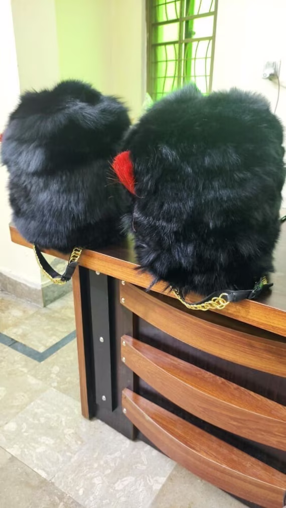 Christmas Sale New British Royal 1950's To 1970's Guardsman's Real Bearskin Black Hat Custom Made Worldwide Expedited Shipping