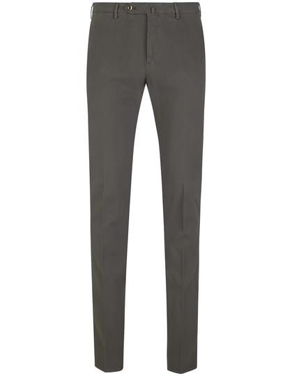PT01 Slim Fit Trousers In Military Green Stretch Cotton