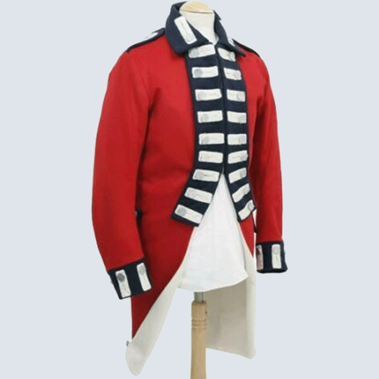 Men's New Military's Red & Black Full Length Coat, Men's Fashion Hussar Jacket