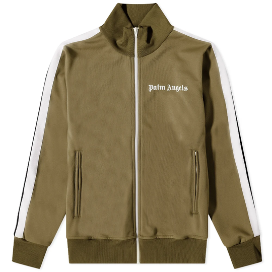 Palm Angels Taped Track Jacket Military/White
