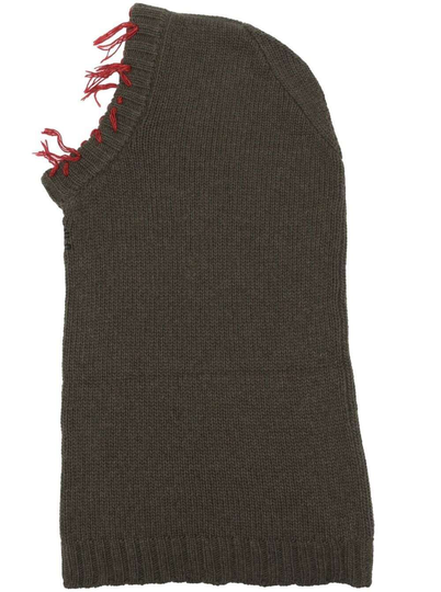 Green Wool Hood With Fringes And Logo Etro Woman
